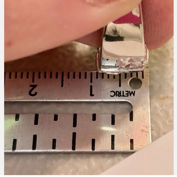 3/$40 VTG 70s Womens Ring Rhodium Plated Silver Clear Cubic Zirconia Stones 9.5 - Picture 11 of 12